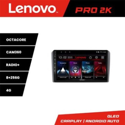 Navigatie Audi A3 8P  Lenovo Kit-049 8 core QLED 2K 8+256 360 Android Waze USB Navigatie Internet Youtube Radio