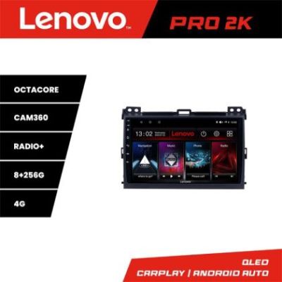Navigatie Toyota Prado 2007- Lenovo Kit-456 8 core QLED 2K 8+256 360 Android Waze USB Navigatie Internet Youtube Radio