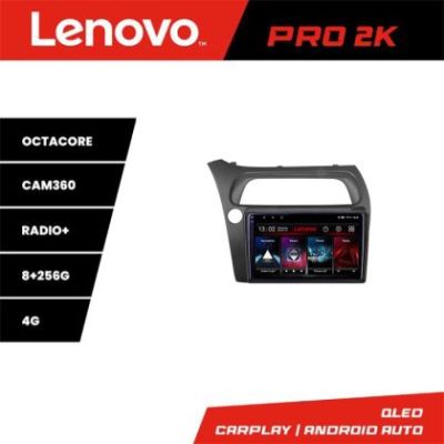 Navigatie Honda Civic Hatchback 2006-2012 Lenovo Kit-hatchback 8 core QLED 2K 8+256 360 Android Waze USB Navigatie Internet Youtube Radio