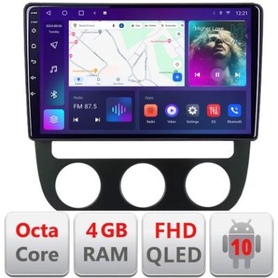 Navigatie VW Golf 5 2004-2010 clima automatica Android radio gps internet 4+64 carplay android auto KIT-golf5-automatic+EDT-E310v3