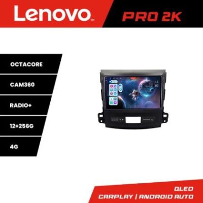 Navigatie Mitsubishi Outlander 2010 Lenovo Kit-056 8 core QLED 2K 12+256 360 Android Waze USB Navigatie Internet Youtube Radio v2