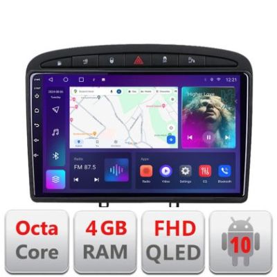 Navigatie Peugeot 308 B-038 Android Ecran QLED octa core 4+64 carplay android auto KIT-038+EDT-E309V3