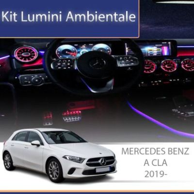Lumini Ambientale NIGHTVIBE difuzoare rotative stalpi Mercedes A W177 CLA W118 control pe sistemul original sau telefon