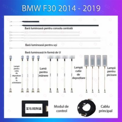 Lumini Ambientale NIGHTVIBE  BMW Seria 3 (F30) 2014-2019 dedicat set complet control telefon sau sistem original