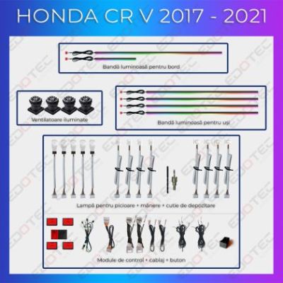 Lumini Ambientale NIGHTVIBE Honda XRV 2015-2022 set complet control telefon sau sistem original