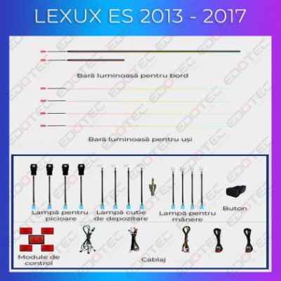 Lumini Ambientale NIGHTVIBE Lexus ES 2013-2017 set complet control telefon sau sistem original