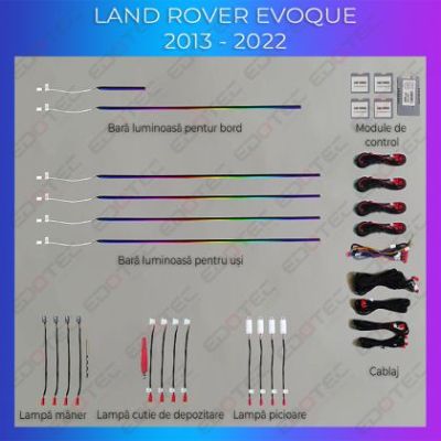 Lumini Ambientale NIGHTVIBE Range Rover Evoque 2013-2022 set complet control telefon sau sistem original
