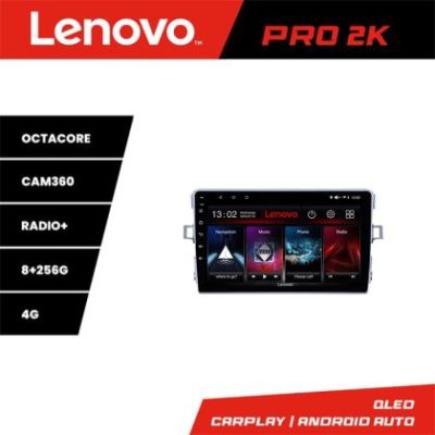 Navigatie Toyota Verso 2010-2016 Lenovo Kit-133 8 core QLED 2K 8+256 360 Android Waze USB Navigatie Internet Youtube Radio