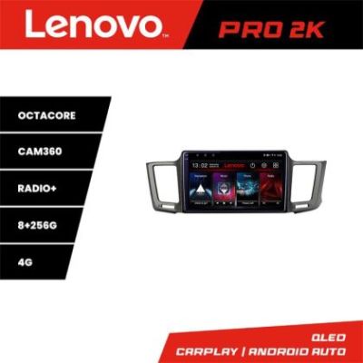 Navigatie Toyota RAV4 Lenovo Kit-247 8 core QLED 2K 8+256 360 Android Waze USB Navigatie Internet Youtube Radio