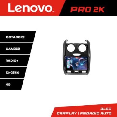 Navigatie Dacia Duster 2012-2019 Lenovo Kit-157 8 core QLED 2K 12+256 360 Android Waze USB Navigatie Internet Youtube Radio