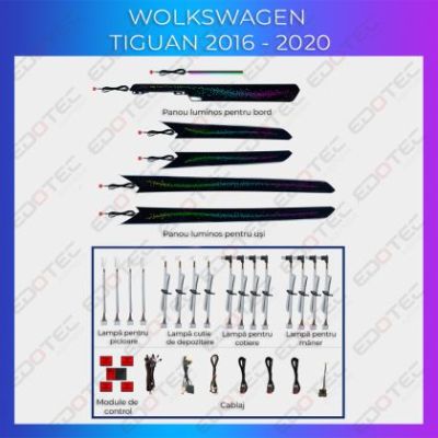 Lumini Ambientale NIGHTVIBE VW Tiguan 2016-2021 trimuri control telefon sau sistem original
