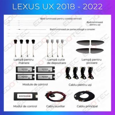 Lumini Ambientale NIGHTVIBE Lexus UX 2018-2022 set complet control telefon sau sistem original