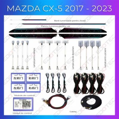 Lumini Ambientale NIGHTVIBE Mazda CX-5 2017-2023 dedicat set complet control telefon sau sistem original