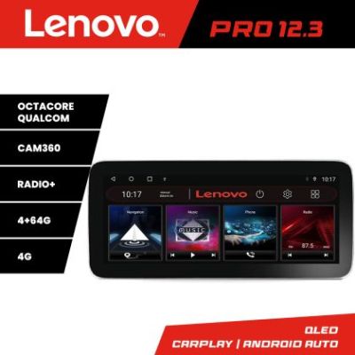 Navigatie universala KIT-2din-2 Lenovo PRO 4+64 12.3 inch qled android 4G DSP gps internet  C