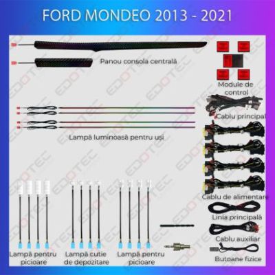 Lumini Ambientale NIGHTVIBE FORD Mondeo 2013 - 2021 set complet control telefon sau sistem original