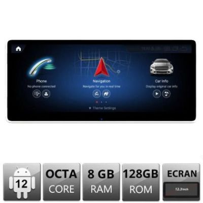 Navigatie dedicata Mercedes Clasa C W205 cu sistem NTG5.5 Android ecran 12.3" 8+128 4G BT GPS WIFI RESIGILAT